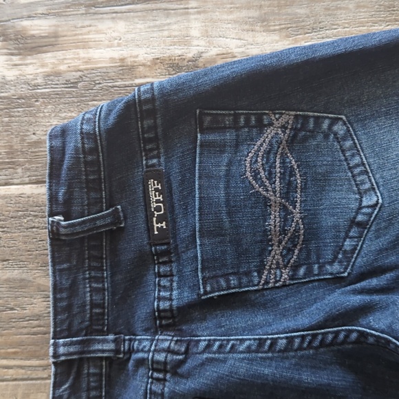 COWGIRL TUFF "Forever Tuff" bootcut natural waist darkwash jeans 26x35L - Picture 10 of 16